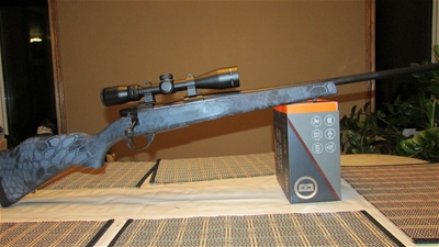 Weatherby Vanguard .223 REM., bolt action rifle. Comes with Hawke Pandrama EV 3-9x40 scope.